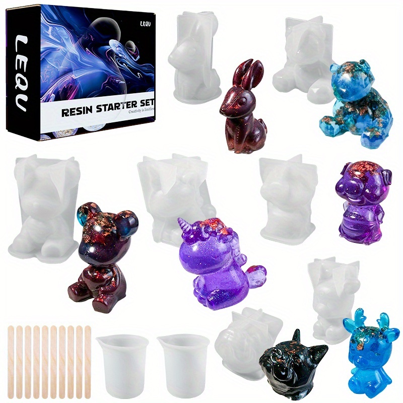 Resin Jewelry Kit - ชุดแม่พิมพ์เรซิน 19 ชิ้น เหมาะสำหรับงานเรซิน ของตกแต่งโต๊ะ ต่างหู