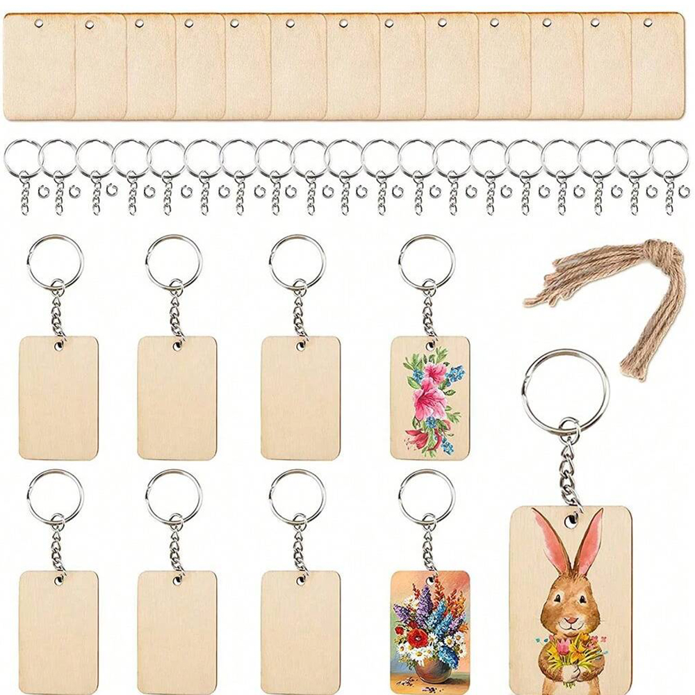 60 ชิ้นไม้เปล่า Key สี่เหลี่ยม - Wood Ring Blank บทวิจารณ์และราคา