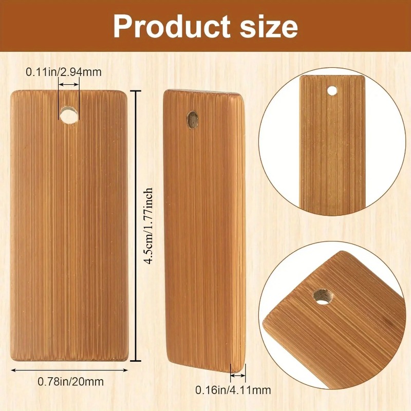 แท็กไม้ไผ่ธรรมชาติ 100 ชิ้น ขน - Wood Ring Blank บทวิจารณ์และราคา