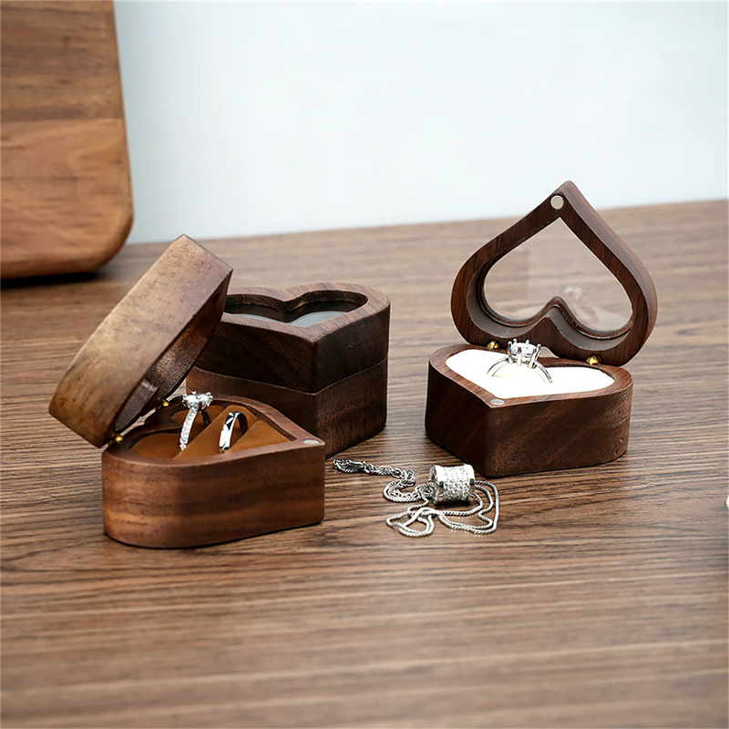 1 ชิ้น กล่องใส่แหวนไม้วอลนัทรู - Wood Ring Blank บทวิจารณ์และราคา