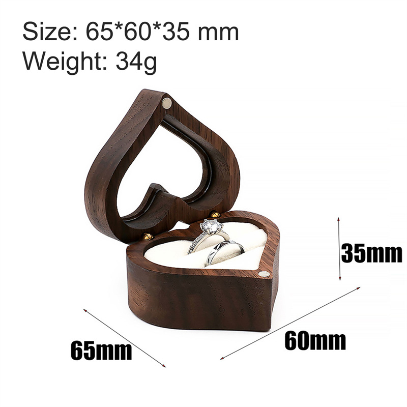 1 ชิ้น กล่องใส่แหวนไม้วอลนัทรู - Wood Ring Blank บทวิจารณ์และราคา