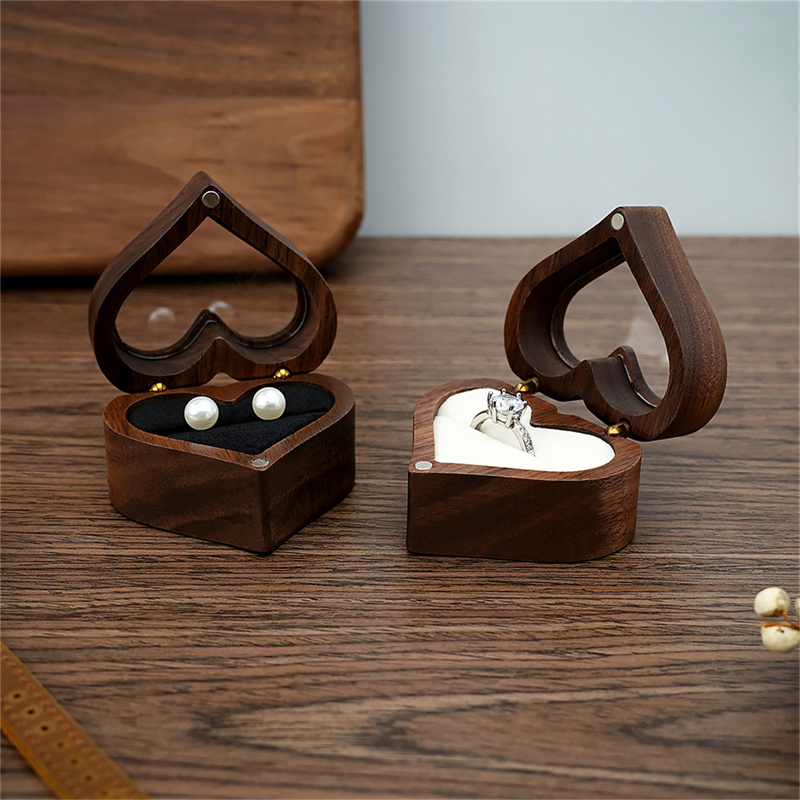 1 ชิ้น กล่องใส่แหวนไม้วอลนัทรู - Wood Ring Blank บทวิจารณ์และราคา