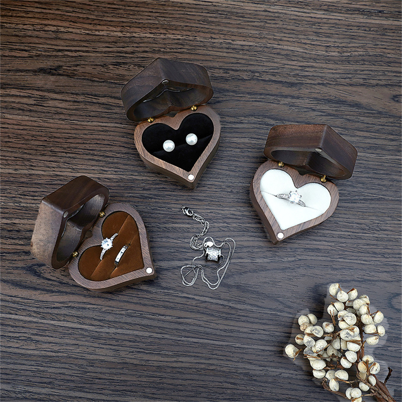 1 ชิ้น กล่องใส่แหวนไม้วอลนัทรู - Wood Ring Blank บทวิจารณ์และราคา