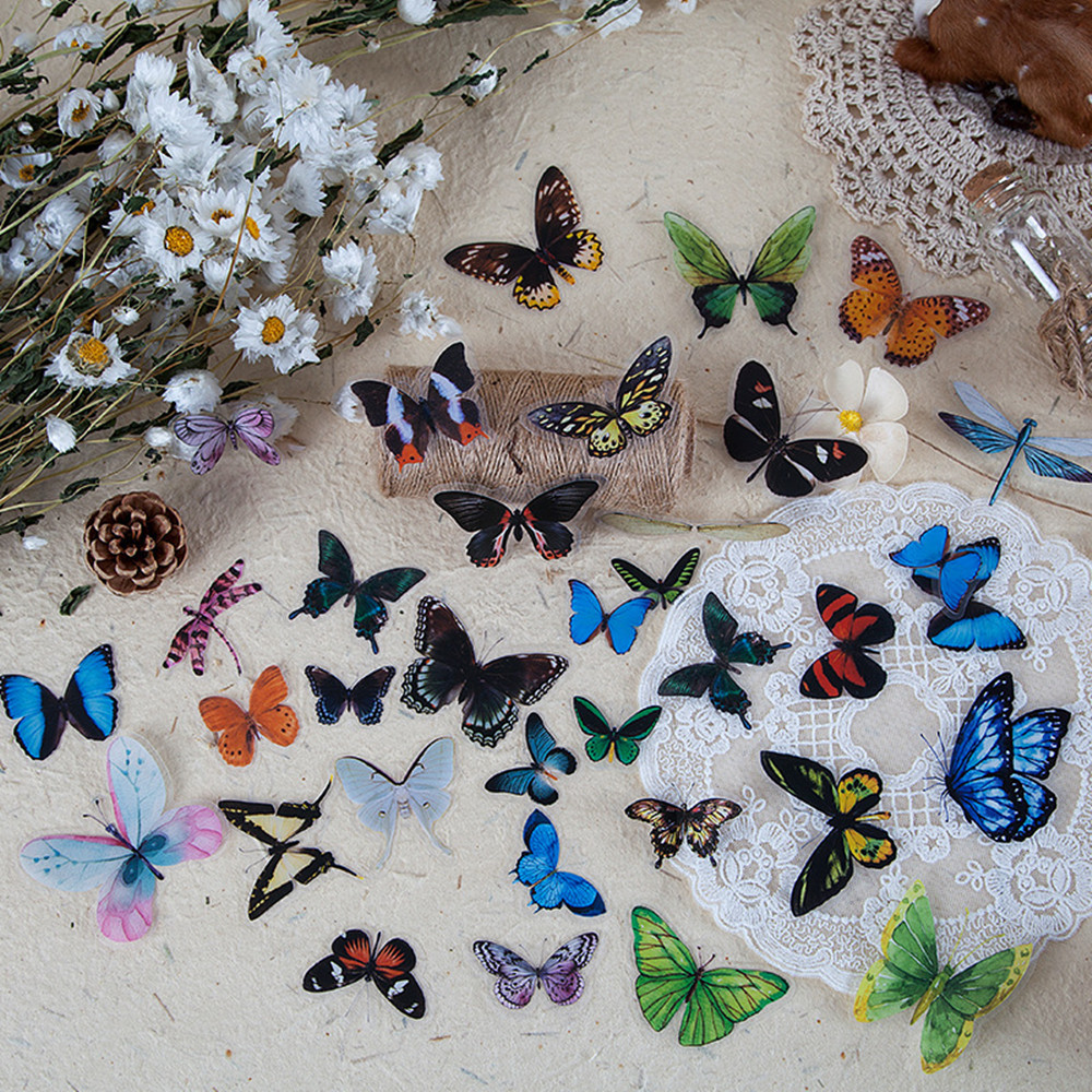 สติกเกอร์รูปผีเสื้อ40ชิ้น/ถุงไ - Resin Craft Ideas บทวิจารณ์และราคา